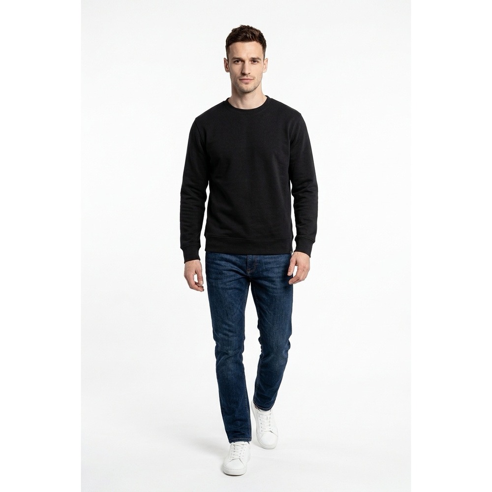 Jachs NY Mens Crewneck Sweatshirt Charcoal Gray Wool Blend Stretch Lg Minimalist